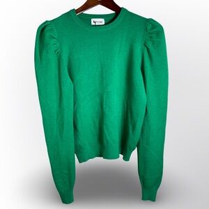 &merci Green Puff Shoulder Sweater Size Small
